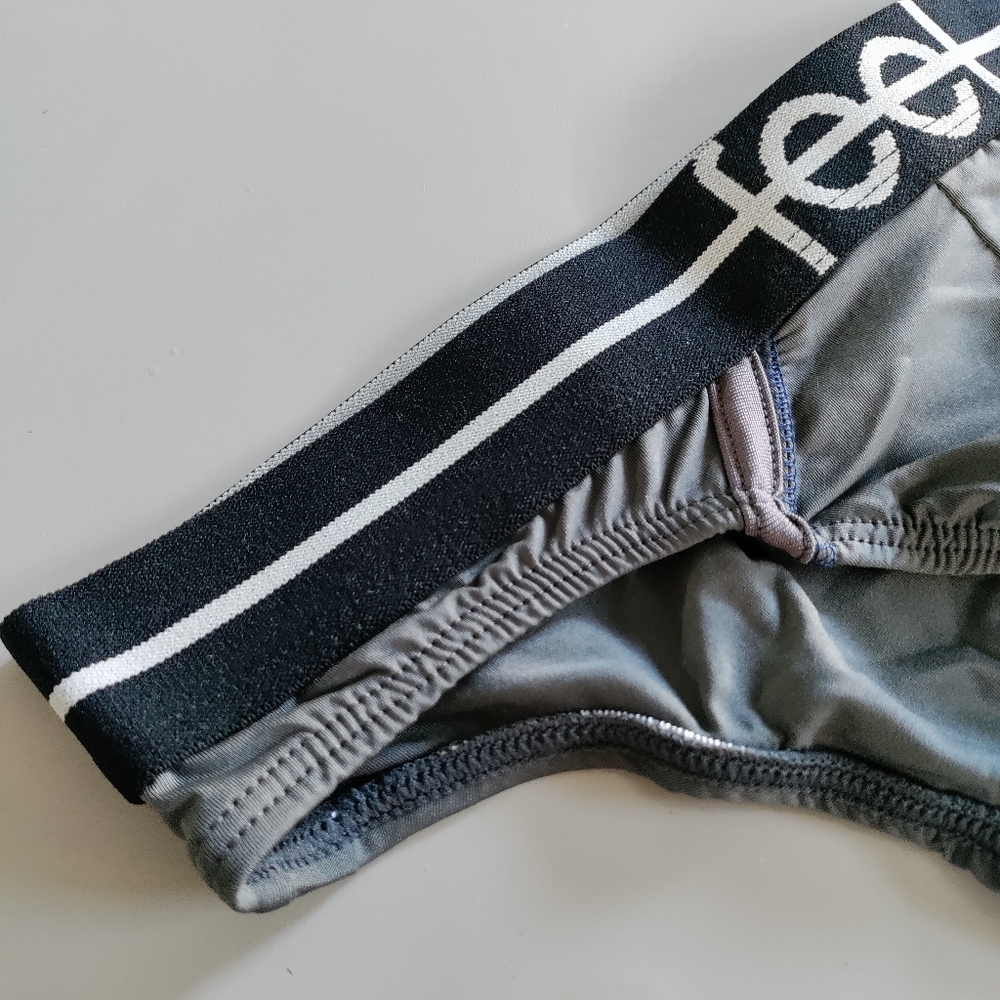 feel underwear Medium high cut boy bikini gray black blue 30-32 NWT - Picture 7 of 15